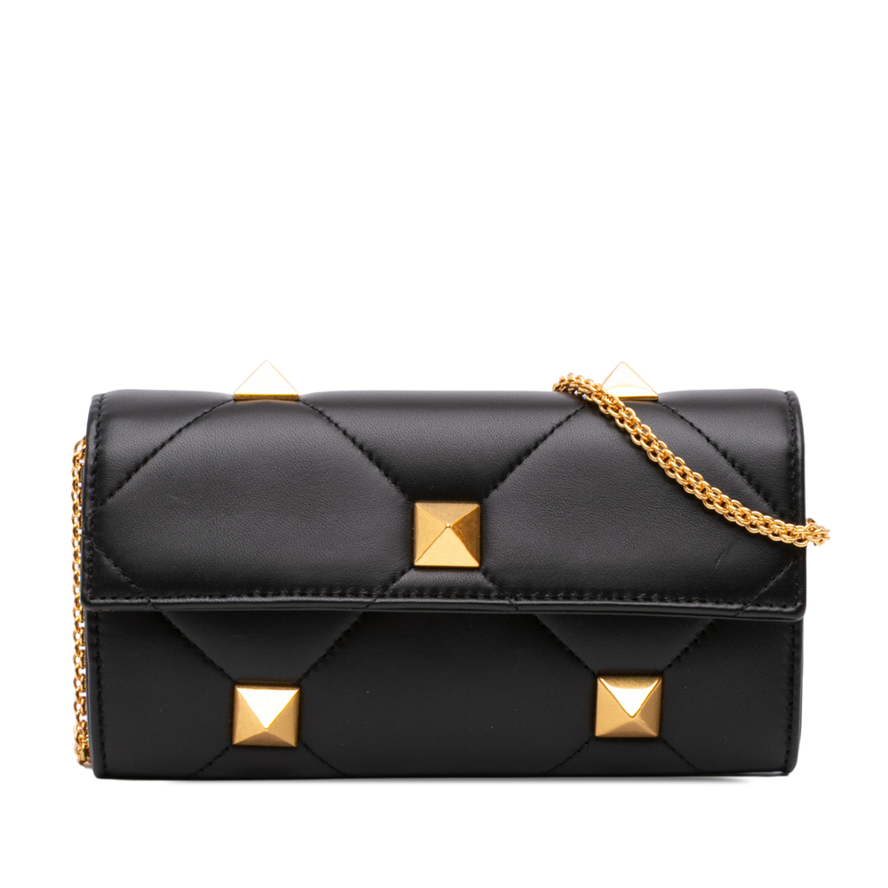 Pre-Loved Valentino Nappa Roman Stud Wallet On Chain